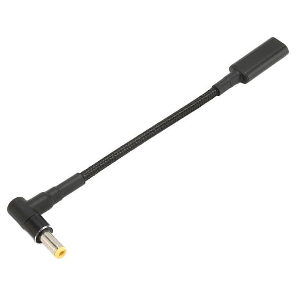 USB C til DC 5.5x2.5mm adapter nylonstrikket 100W dobbel chip sikker USB C hunn til hann adapter for bærbar PC