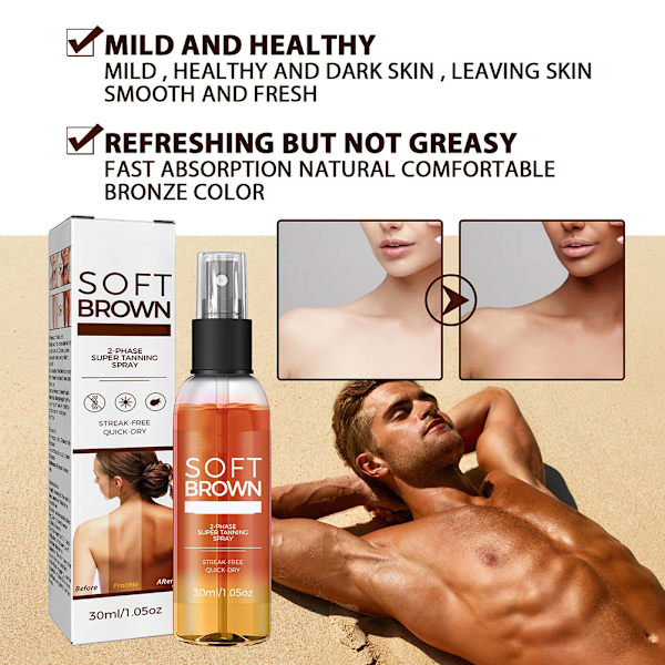 30ml Self Tanning Spray Sunless Tanning Spray Tanning Accelerator för hela kroppen