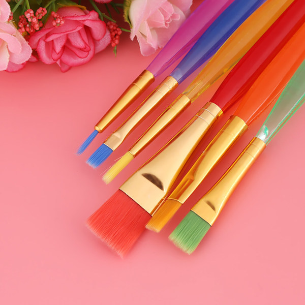 6kpl / set Värikäs Nylon Hiusmaalaussivellin akvarellimaalaussivellin lapsille Taidetarvikkeet