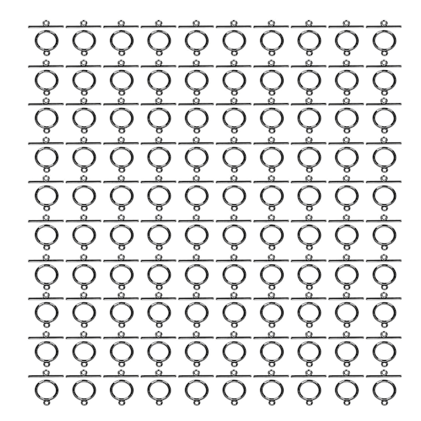 100 sett med kneppespenner i legering, 2 mm OT-spenne, gjør-det-selv-smykketilbehør for halskjede og armbånd, svart