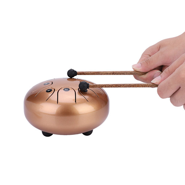 Perfekt kvalitet Hand Pan Handpan Tongue Tank Drum 5,5 tommer perkusjon (gull)