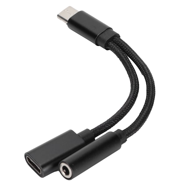 Puhelinääniadapteri Type C - 3,5 mm latauskuulokeadapteri 2-in-1-muunnin Xiaomi/HuaweiBlackille