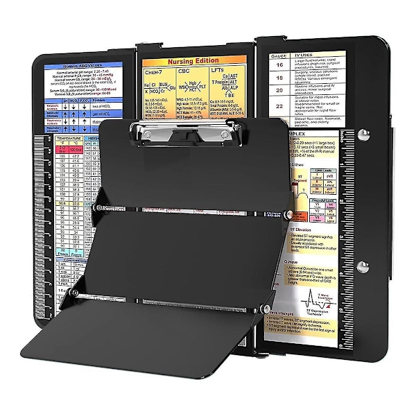 Foldbar sygepleje clipboard, sygepleje clipboard med lav profil klemme og pen clip lomme clipboard kompatibel med-B5