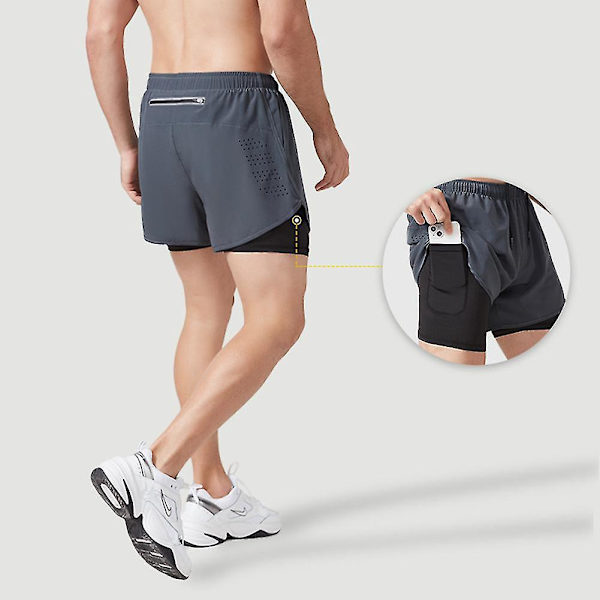 Herrshorts i dubbla lager med snabbtorkande funktion, M, krämig vit