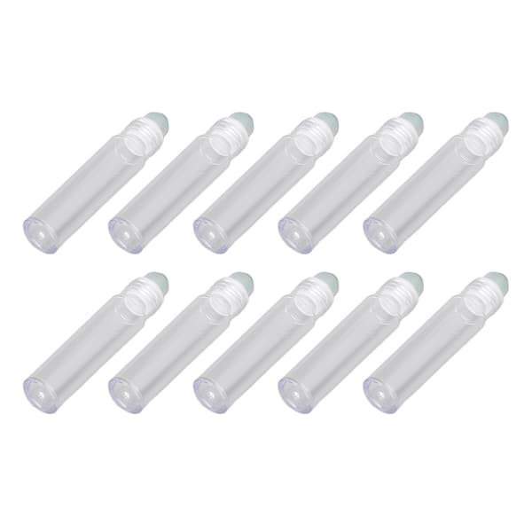 10 st 7ML Roll On-flaska Plast Reseportabel Tom Påfyllningsbar Parfym Eterisk Olja Rollerflaskor