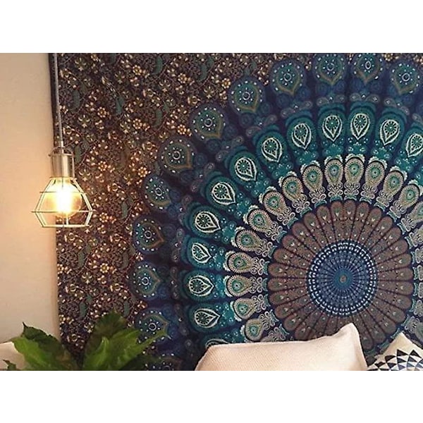 Väggbonad Stor Storlek Gobeläng 230x180cm Påfågel Mandala Gobelänger Ren Bomull Vägglakan väggbonad Dekorativ Mycket Boho Sängkläder Vardagsrum Dec