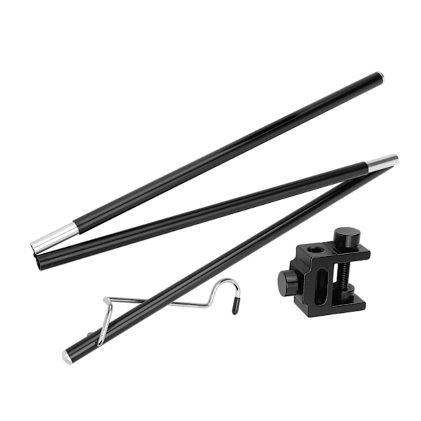 Utendørs sammenleggbar lysmast for camping, bærbar lysstativ i aluminiumlegering, lampebrakett, svart