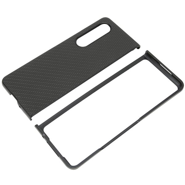Fodral för vikbar mobiltelefon, fullständigt skydd för Galaxy Z Fold 3, kolfiberstruktur, svart