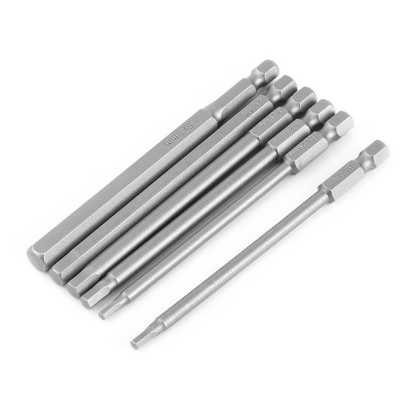 6 stk 100 mm magnetisk skrutrekkerbitssett sekskantverktøybits med 1/4\" sekskantskaft