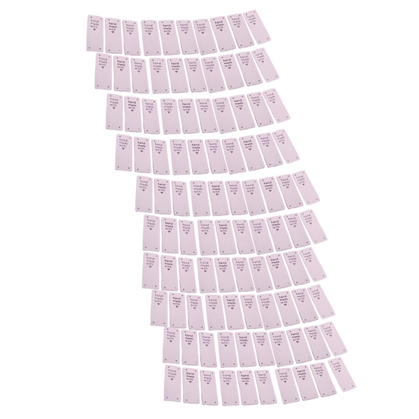 100 stk. håndlavede etiketter i mikrofiber - holdbare, klare tryk, glatte og praktiske sy-etiketter01