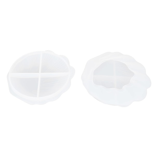2 stk. Epoxyform Resin Støbeform DIY Silikone Underkop Plade Blad Tekstur Skal Spejl Overflade