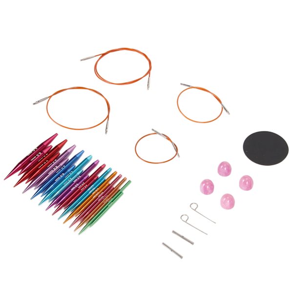 Cirkulär set 3 till 8 mm Utbytbar blandade färger Set med förvaringsväska för hantverk