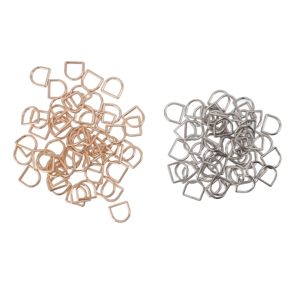 120 stk D-ringe 60 stk. Guld 60 stk. Sølv halvcirkelgrater Gratis sømløs svejsning zinklegering Craft Hardware til gør-det-selv
