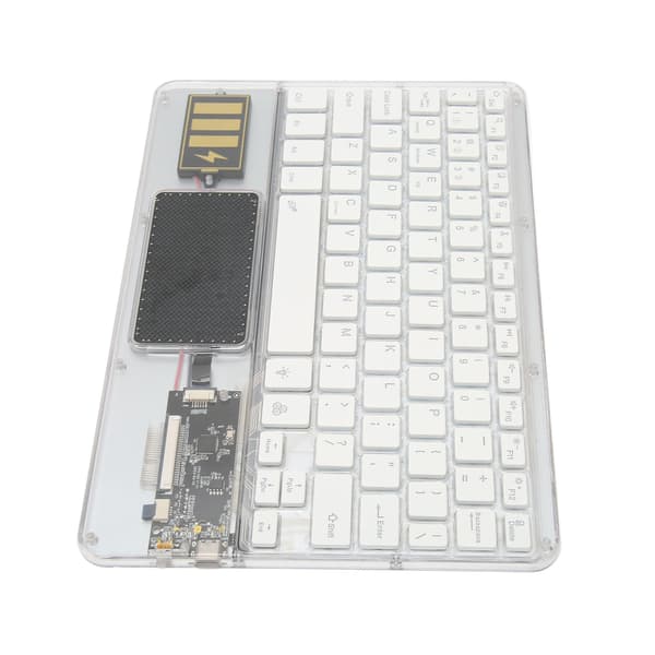 Trådløst Bluetooth-tastatur Multifunksjonelt akryltastatur for Windows for Android for IOS Hvit