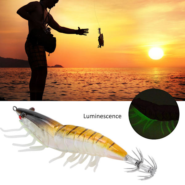 3,5 g lysande bläckfisk Jigs konstgjorda räkor fiskedrag med 2-lagers krokar Fiskredskap Tillbehör001#