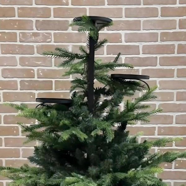 Julgransstjärna Trippel Ljushållare Robust Inomhus Juldekor Metall 60cm