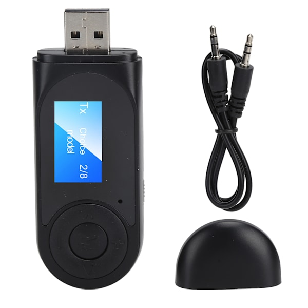 2 i 1 Bluetooth-adapter Bluetooth 5.0 Lydmottaker Sender med Håndfri Funksjon