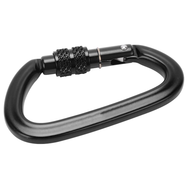 10KN Aluminiumlegering Skrueport Låsende Karabinhage DRing Klip Krog til Klatring Vandring (Nr. 8 Skrueport Låsende Karabinhage Sort)
