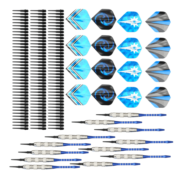 12 stk sikkerhedsblødt dartsæt aluminiumslegering dartstang plast dartspids sportsudstyr
