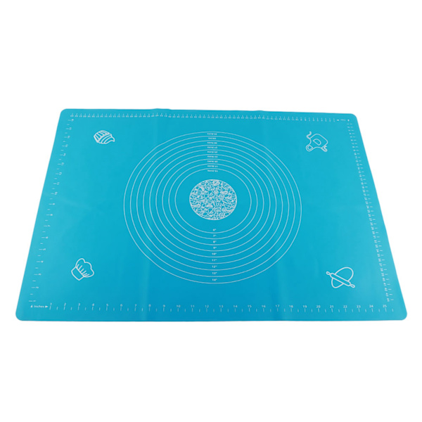 Silikone Non-Stick Rulle- og Æltekam med Skalaer Køkken Bagetilbehør (Blå 50x70cm)
