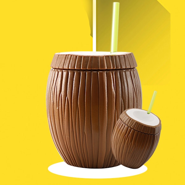 Fruktformet kopp Dobbelt lag Sugerør Kald isolasjon Lekkasjesikker Plastkopp for sommer Type2 300mL-500mL