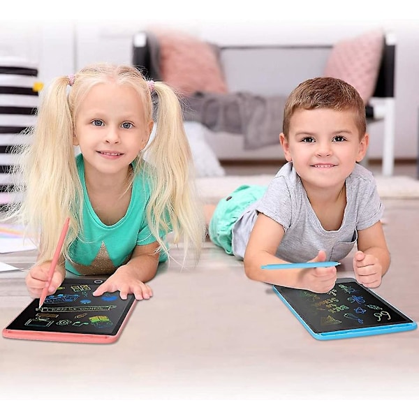 2 Pak Farverige LCD Skrivetavle Doodle Board Bærbar Tegneplade Kreativ Læringslegetøj til Børn 2 til 10 År