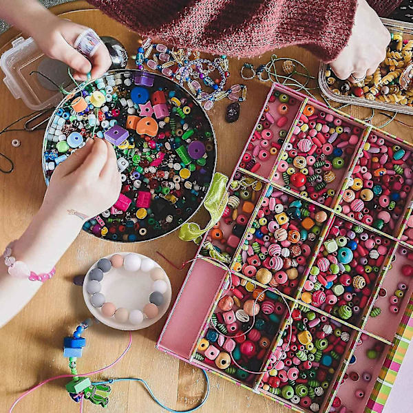 Silikoneperle Bulk Kit til Smykkefremstilling - 100 stk Runde og Sekskantede Perler