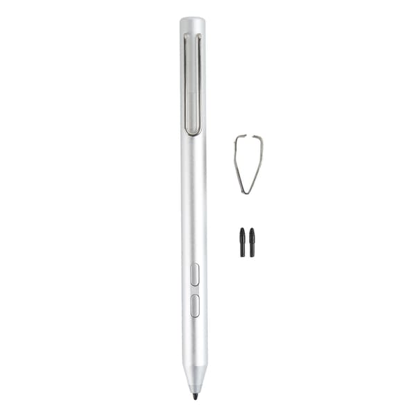 Styluspen 2048 trykfølsomhed 2 knapper sølv touchskærm digital pen med 2 spidser til Microsoft Tablet Pro 6 5 4 3
