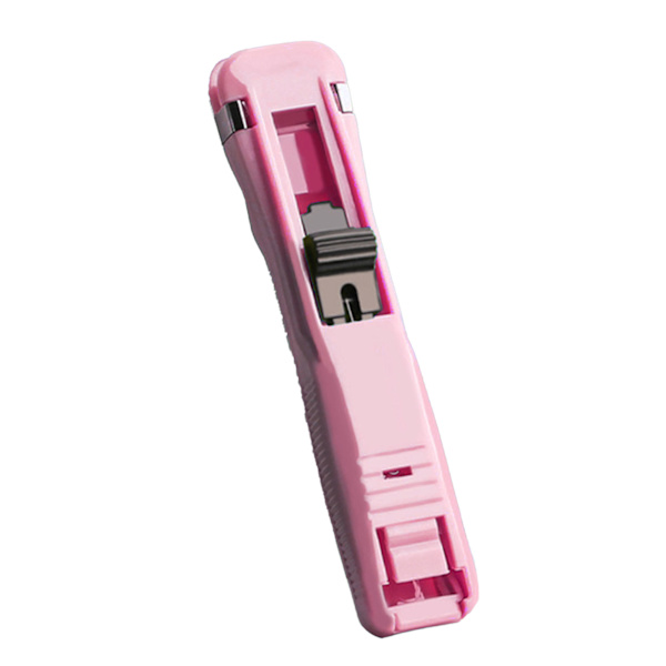 Praktisk håndholdt papirclipsdispenser til dokumenter og noter Pink