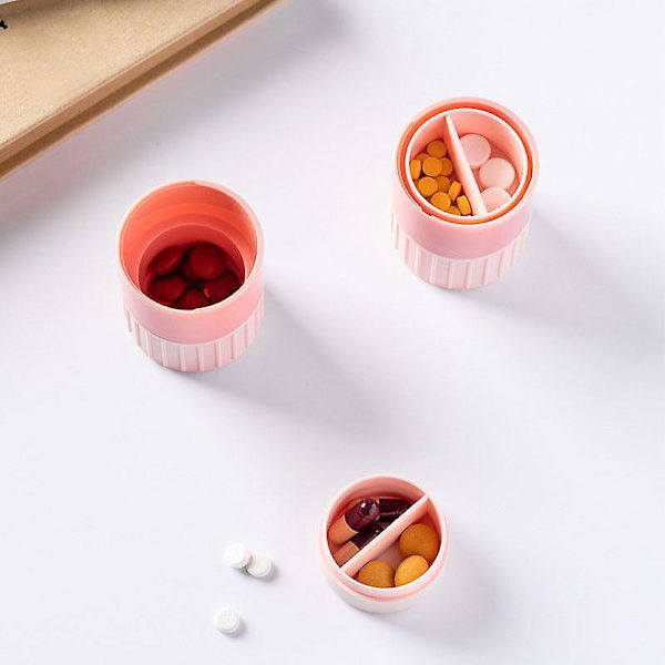 Cut Crush Pillerkutter och Krossare - Blå, 1 styck (förpackning med 1) - Bärbar Rosa Medicinförvaring