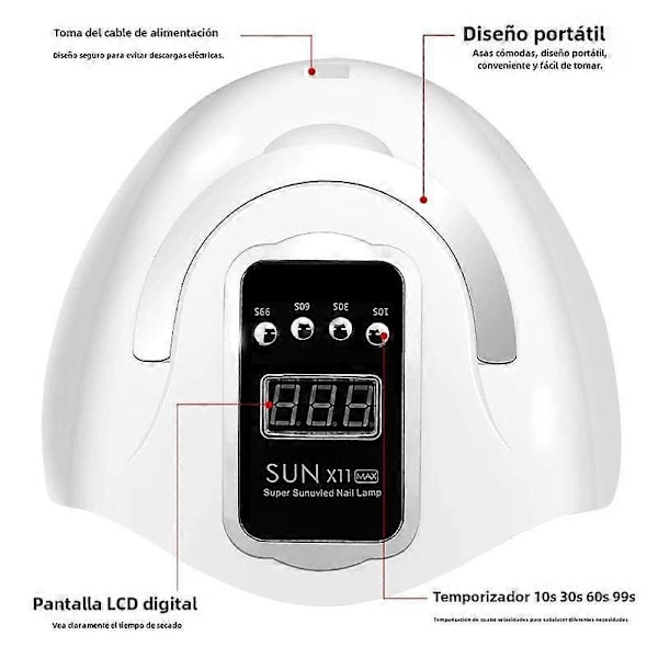 SUN X11 MAX 280W Professionel Negletørrer Lampe UV LED Gel Polish Tørremaskine til Manicure med Automatisk Sensor EU