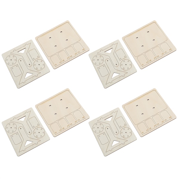 4 set trävattenhjul leksaker DIY barn teknik DIY montering pusselmodell