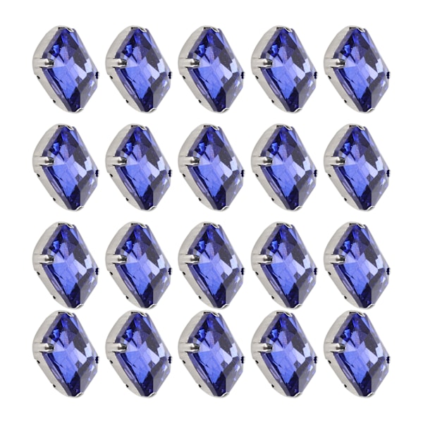 20 st DIY klodiamanter bröllopsklänning retro mode hantverk glas kläddekorationer 13 x 18 mm kungligt blå rektangel glas klodiamant