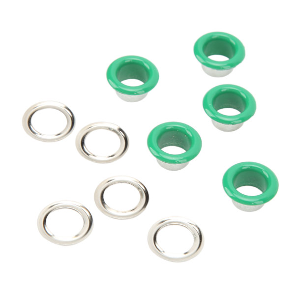 500 sett Grommet Kit 8 mm Rund Kobber Levende Farge Multi Purpose Eyelet Kit for reparasjonsdekorasjon DIY Green