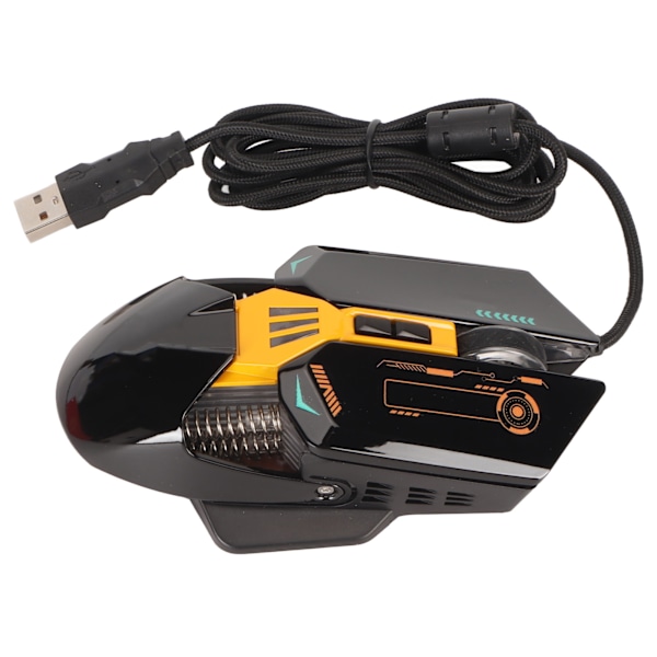 Kablet mus ergonomisk RGB baggrundsbelyst justerbar DPI 7 programmerbare knapper gaming mus til gaming kontor studie sort