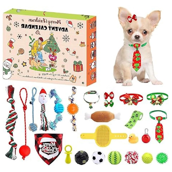 Dog Advent Calendar with Toys, 24 Day Christmas Countdown Calendar, Puppy Gifts for Dog Lovers