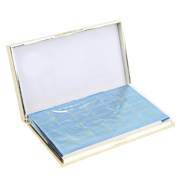 Vannfarger Blå Brilliant Safir Boks 24 Farger Metallisk Glitter Solid Transparent Vannfarge