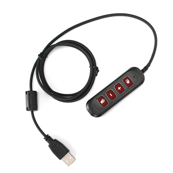 H901 USB-kontakt QD-kabeladapter Justerbar volym Callcenter-headset-adapter för 3,5 mm headset-utrustning Röd