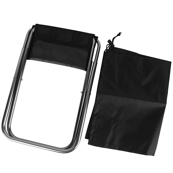 Mini bærbar sammenklappelig skammel i aluminiumlegering til udendørs stol til fiskeri, camping, picnic (sølv, M)