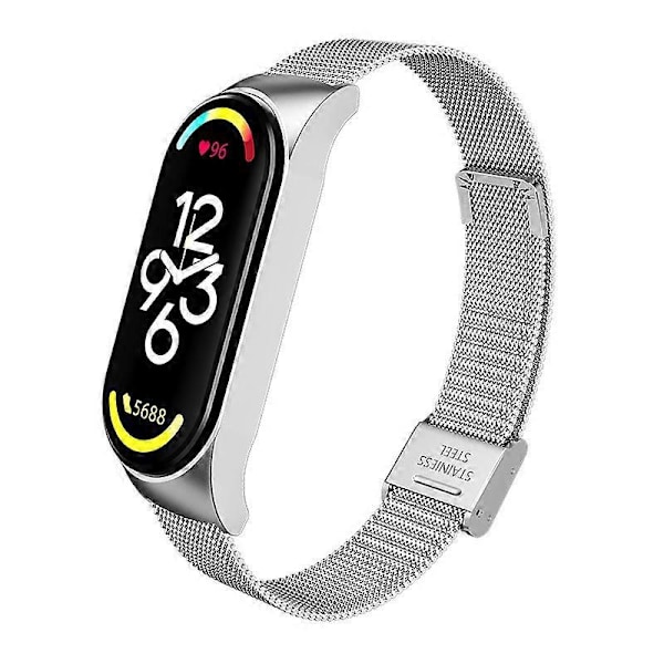 2-pack Armband för Xiaomi Mi Band 7, Xiaomi Ersättningsarmband 304 Rostfritt Stål Klockarmband Stretchigt Rostfritt Stål för Xiaomi A