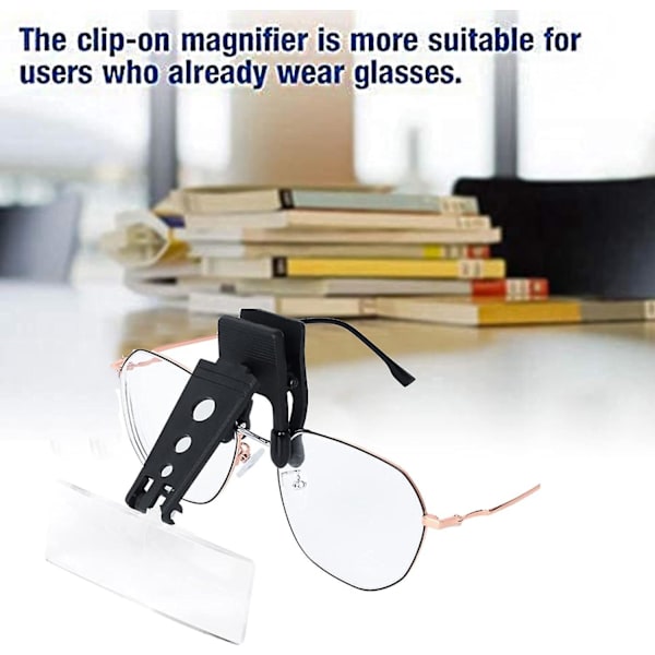 Clip-On handsfree förstoringsglas för äldre personer med nedsatt syn, 3x förstoring, 8,5 X 3 cm