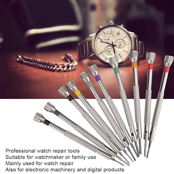 10 st skruvmejsel i rostfritt stål Watch Glasögon Reparation Skruvmejsel Tillbehörsverktyg