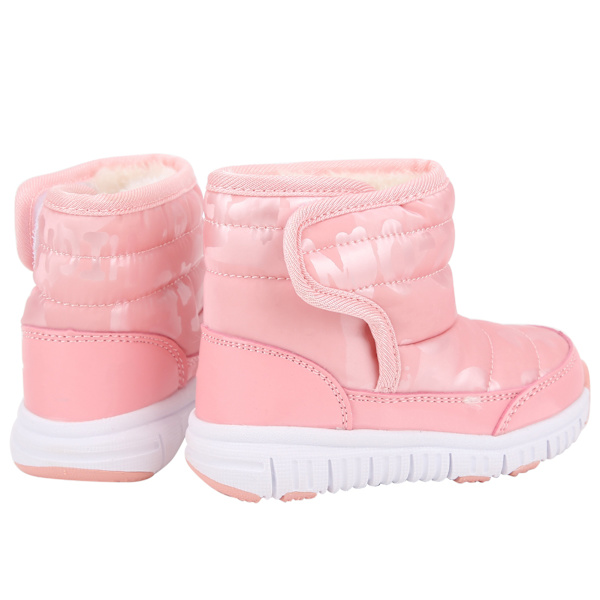 Barns vinterstøvler, fasjonable, vanntette, sklisikre, varme snøboots for gutter og jenter, rosa, 32