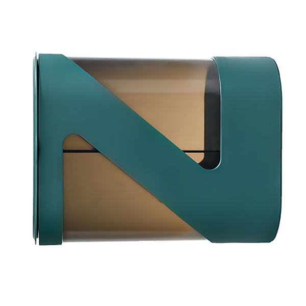 Pappersmugg Hållare Väggmontering Stansa Fri Stor Kapacitet Engångsmugg Organizer Dispenser Mörkgrön