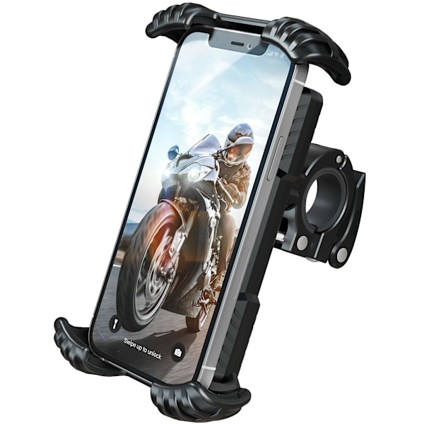 Universal 360 Graders Rotation Cykel- og Motorcykel Telefonholder til 4,7-6,8\" Smartphones - Anti Vibrations Styrmontering