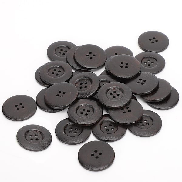 30 stk runde treknapper DIY håndverk frakk klær tilbehør slitesterk vanntett Bison 40mm