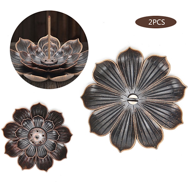 2 st Lotus Rökelsebrännare Stickhållare Zink Legering Multihål Aska Fångare Hushåll Inomhus Hantverk