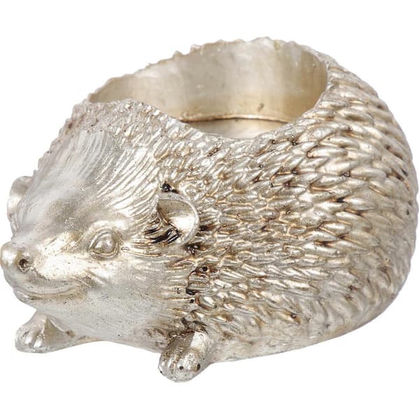 Hjerteformet lysestake i harpiks, dyrestatue, lysestake, dekorasjonspynt Sølv Silver 9.8X6.2X4.6CM