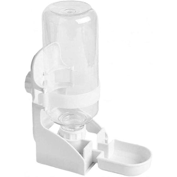 Drikkedispenser for smådyr, automatisk med hvit flaske, lite dyrefôr