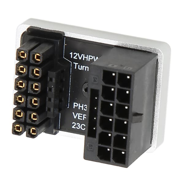 GPU PCIe-stik 600W 12V HPWR 16P til 16P han til hun 180 grader GPU-strømadapterkort til stationær computer PH316 Sølv